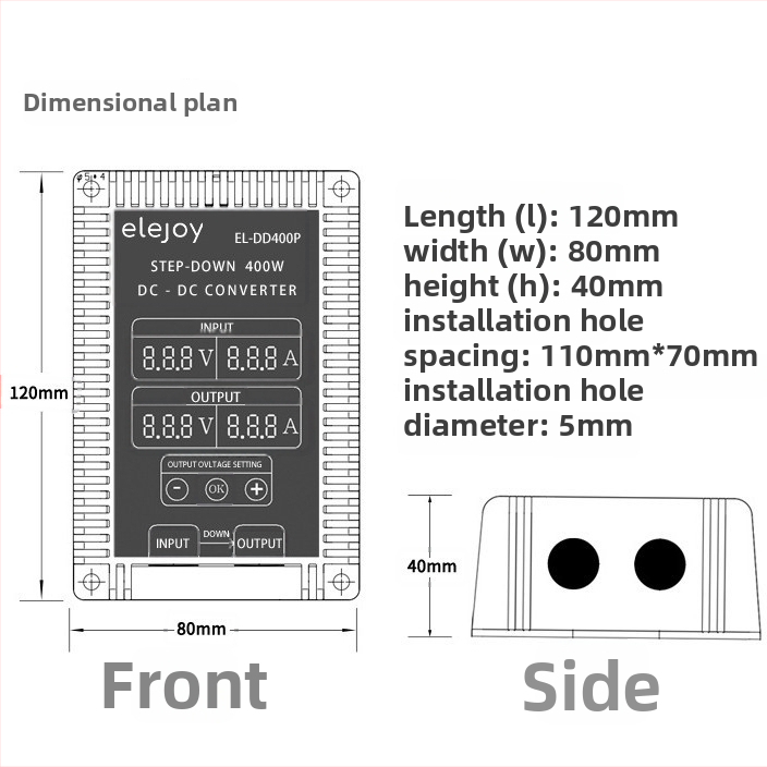 Elejoy DC-DC buck konvertor, séria DC krokový znižovač, prepínaný zdroj, hmotnosť 450 g
