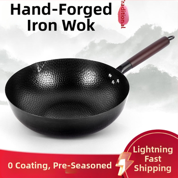 Wok z jemného železa, čínskeho štýlu, s skleneným vekom, univerzálny sporák