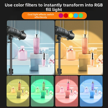 Profesionalus LED fotografijos apšvietimas tiesioginėms transliacijoms, trišvies spalvų kintamas apšvietimas, 3200K–6500K, reguliuojamas šviesumas, veikimo diapazonas 3 m