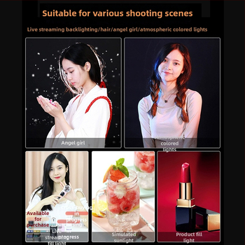 Profesionalus LED fotografijos apšvietimas tiesioginėms transliacijoms, trišvies spalvų kintamas apšvietimas, 3200K–6500K, reguliuojamas šviesumas, veikimo diapazonas 3 m