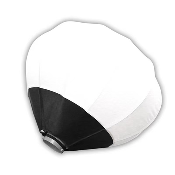 Nešiojama fotografijos šviesa su sferiniu difuzoriumi, E27 lizdas, 100W, 220V, 2700K šilta balta, veikimo nuotolis 3 m, reguliuojamas ryškumas ir spalvos temperatūra