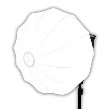 Nešiojama fotografijos šviesa su sferiniu difuzoriumi, E27 lizdas, 100W, 220V, 2700K šilta balta, veikimo nuotolis 3 m, reguliuojamas ryškumas ir spalvos temperatūra