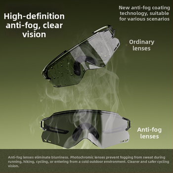 ACRUNU Cyklistické okuliare s fotocitlivými šošovkami, meniace farbu, vymeniteľné šošovky, PC rám, polorámové, unisex