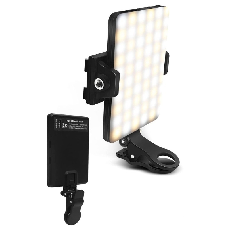 Мини светлина за запълване за телефон — портативна LED светлина с троцветна мека светлина, вградена батерия, ръчен режим, мощност под 10W, за стрийминг и fotografiya