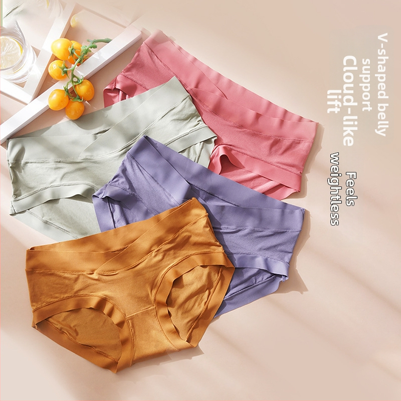 Tehotenské spodné prádlo z nylonu, podšívka z Mulberry hodvábu, nízky pás, podpora bruška, priedušné