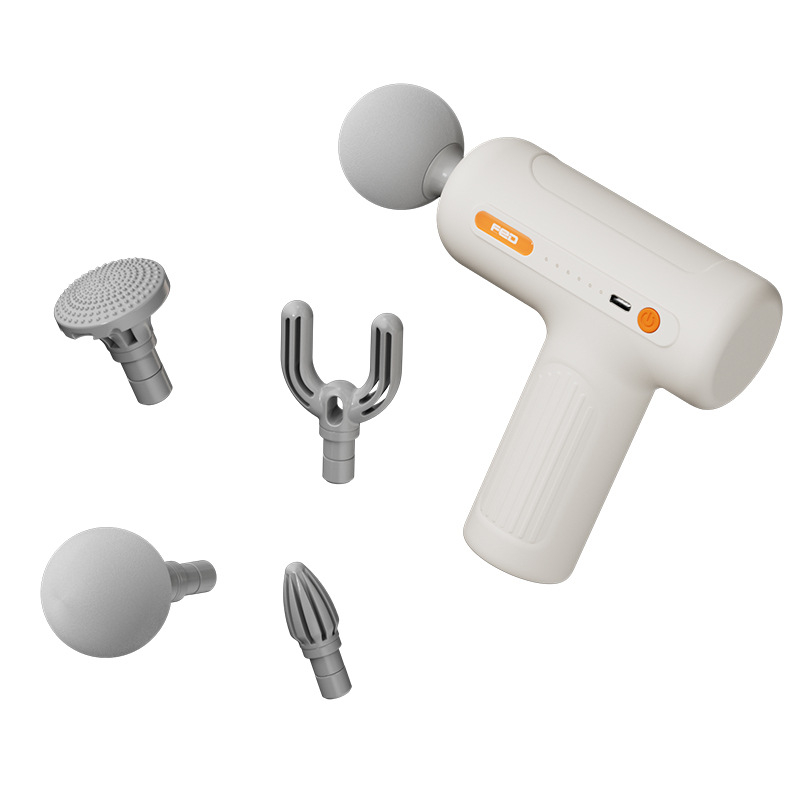 Mini hordozható fascia masszírozó, 4 fej, beépített 1200–2000 mAh akkumulátor, 3–6 óra működés, alacsony zaj 36–45 dB.