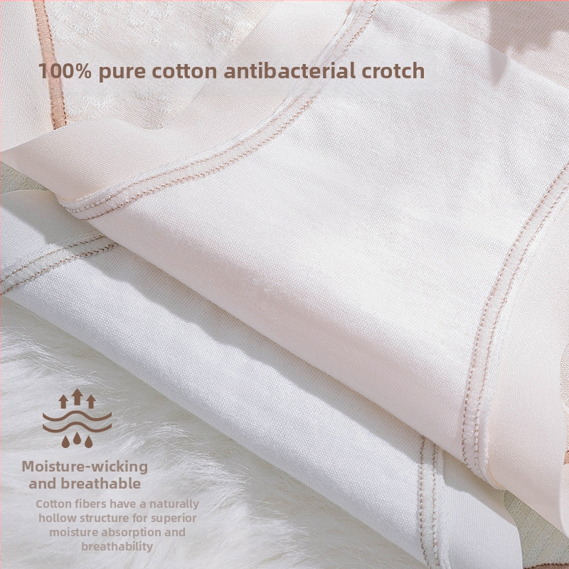 Tehotenské spodné prádlo – antibakteriálne, priedušné, podpora brucha; 100% bavlna, džakardová tkanina, nízky pás