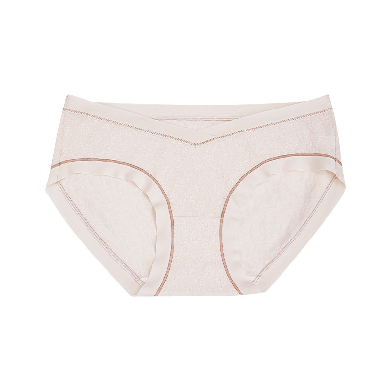 Tehotenské spodné prádlo – antibakteriálne, priedušné, podpora brucha; 100% bavlna, džakardová tkanina, nízky pás
