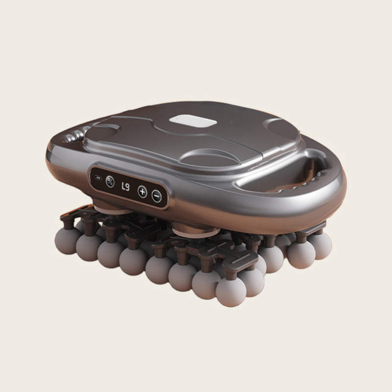 42-fejű fascia masszírozó izomlazításhoz, kefés motor, LCD kijelző, 5+ sebesség, több mint 6 fej masszázsfejek, beépített 1200–2000 mAh akkumulátor