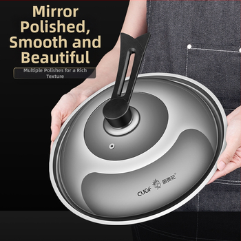 Poklop z nerezovej ocele 304 so skleneným krytom, vysokoteplotne odolný na varenie