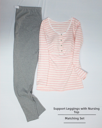 Landian bavlnené tehotenské nohavice s vysokým pásom a oporou brucha, nastaviteľné bruško, dlhé nohavice (95% bavlny)