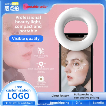 Мини ринг лампа за селфи с три температури на цвета, портативна за телефон - светлина за стрийминг и видеозаснемане, модел D01, мощност под 10W, 110V