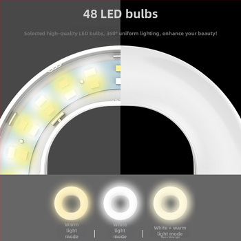 Мини ринг лампа за селфи с три температури на цвета, портативна за телефон - светлина за стрийминг и видеозаснемане, модел D01, мощност под 10W, 110V