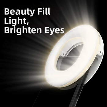 Мини ринг лампа за селфи с три температури на цвета, портативна за телефон - светлина за стрийминг и видеозаснемане, модел D01, мощност под 10W, 110V