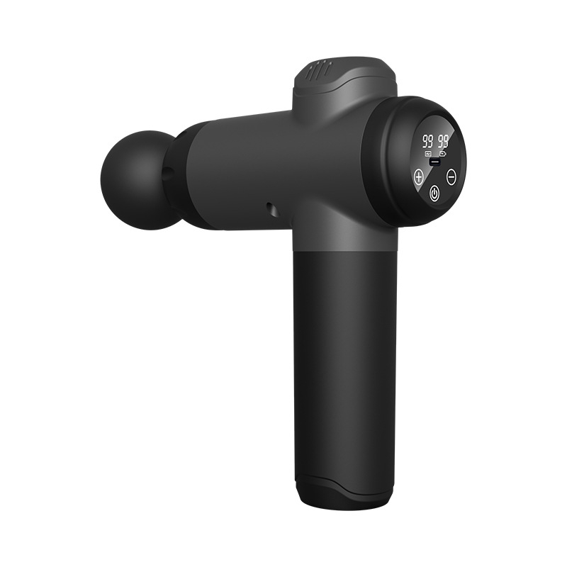 Perkusz masszírozó, 4 fej, 4 sebesség, beépített akkumulátor 1200-2000mAh (üzemidő 3–6 óra; zaj 36–45 dB)