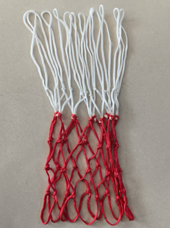 Basketbalová sieť pre vonkajšie použitie — zosilnená z nylonu, PP a polyesteru, možnosť prispôsobenia, značka Aerobics, hmotnosť 45 g, tlačené logo