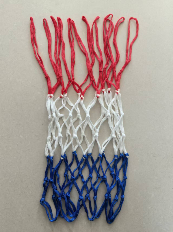 Basketbalová sieť pre vonkajšie použitie — zosilnená z nylonu, PP a polyesteru, možnosť prispôsobenia, značka Aerobics, hmotnosť 45 g, tlačené logo