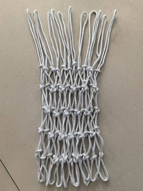 Basketbalová sieť pre vonkajšie použitie — zosilnená z nylonu, PP a polyesteru, možnosť prispôsobenia, značka Aerobics, hmotnosť 45 g, tlačené logo