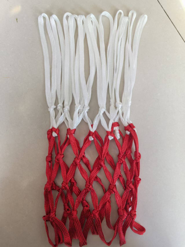 Basketbalová sieť pre vonkajšie použitie — zosilnená z nylonu, PP a polyesteru, možnosť prispôsobenia, značka Aerobics, hmotnosť 45 g, tlačené logo