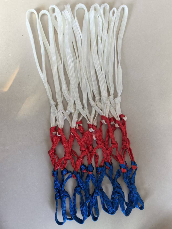 Basketbalová sieť pre vonkajšie použitie — zosilnená z nylonu, PP a polyesteru, možnosť prispôsobenia, značka Aerobics, hmotnosť 45 g, tlačené logo