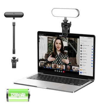 LED светлина за запълване BY04 за компютър — регулируема цветова температура 2500K–9900K, мощност под 10W, 5V, вградена батерия 1200mAh