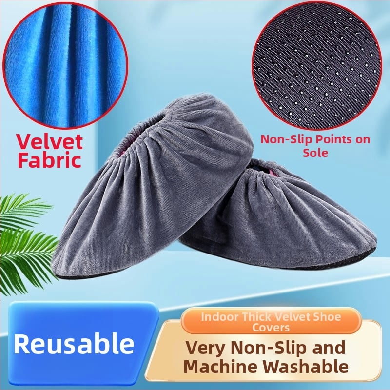 Flanelové návleky na topánky – protišmykové, odolné voči opotrebeniu, dezinfekčné – Značka Miao xiaobao; Pôvod: Zhejiang; Balenie: 100 ks