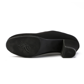 Dámske latinské tanečné topánky – stredný podpätok, gumená podrážka, vrchná časť z látky, pre dospelé tanečníčky