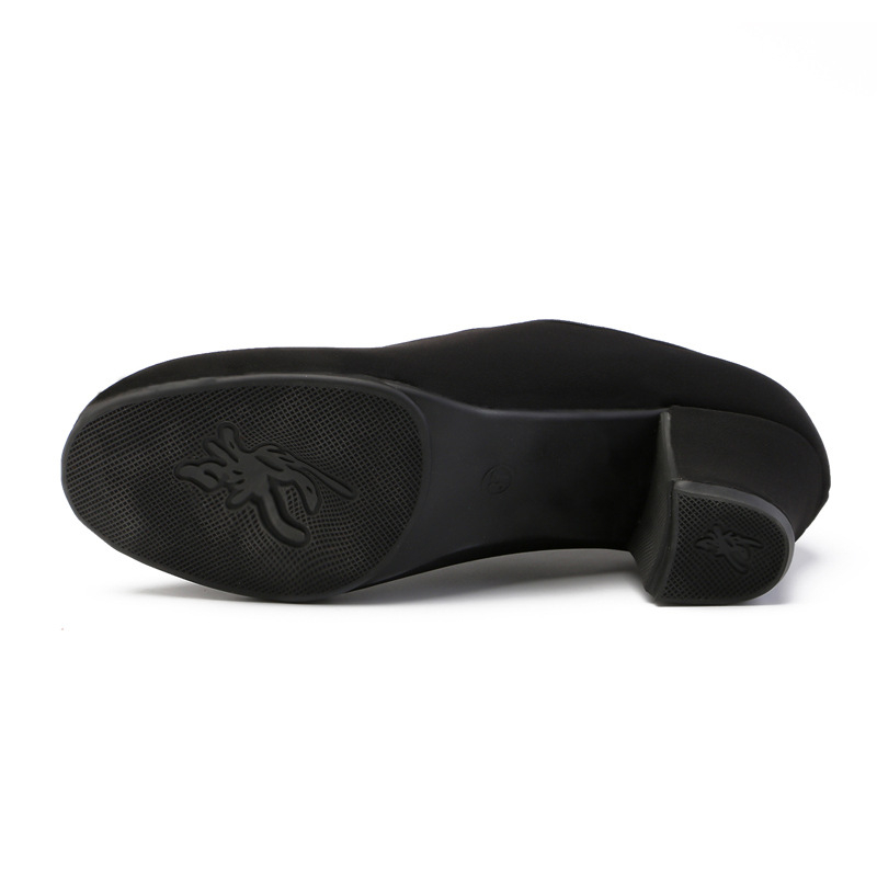 Ženske latinske plesne cipele – srednja peta, gumeni potplat, gornji dio od platna, za odrasle plesačice