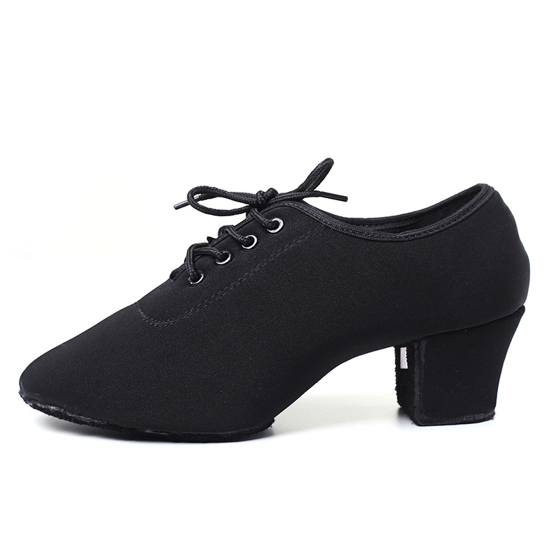 Ženske latinske plesne cipele – srednja peta, gumeni potplat, gornji dio od platna, za odrasle plesačice