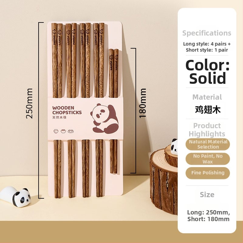 Drevené paličky na jedlo pre dospelých - kreslený motív, svieži a milý štýl, 5 alebo 6 párov