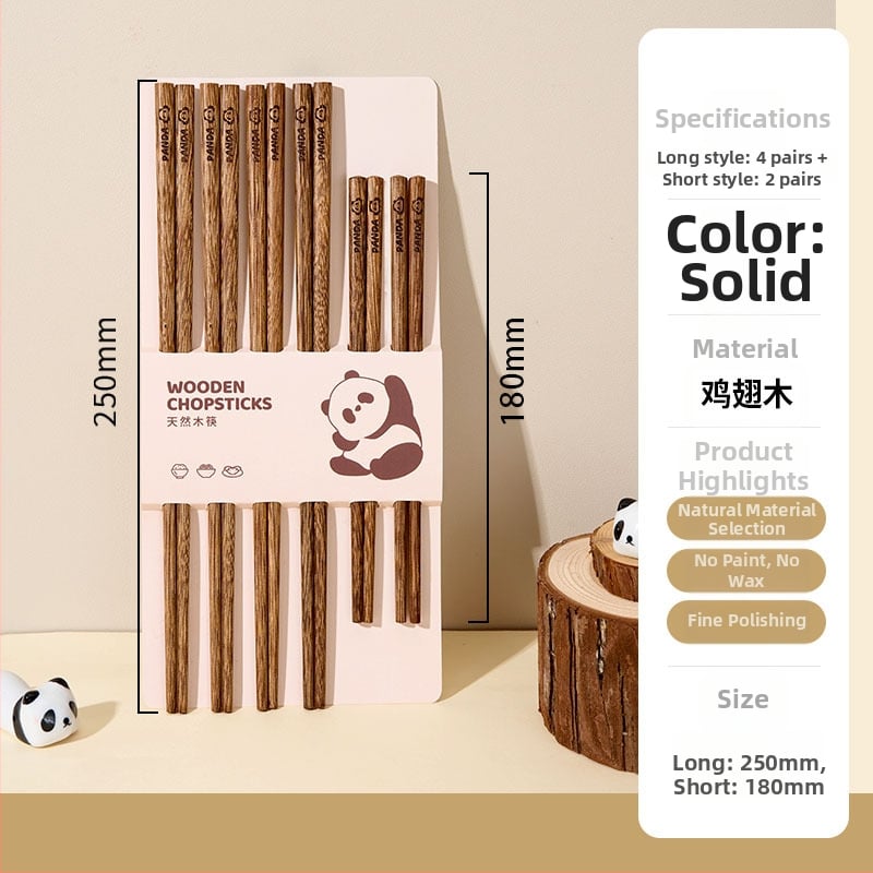 Drevené paličky na jedlo pre dospelých - kreslený motív, svieži a milý štýl, 5 alebo 6 párov