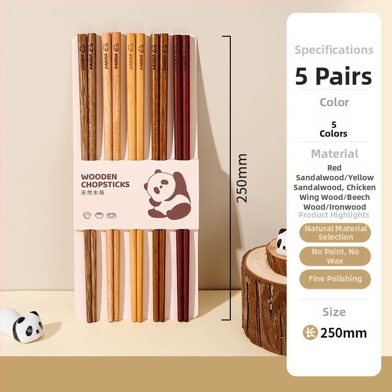 Drevené paličky na jedlo pre dospelých - kreslený motív, svieži a milý štýl, 5 alebo 6 párov