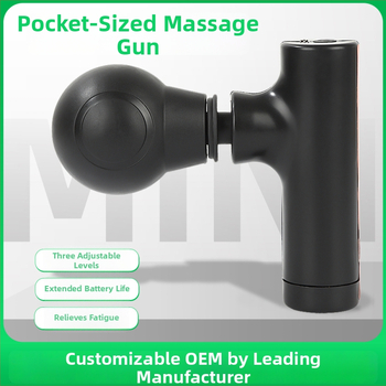 Mini prenosná masážna pištoľ s bezkartáčovým motorom, 4 rýchlosti, 1 nadstavca, výdrž batérie 1–3 h, hluk do 36 dB