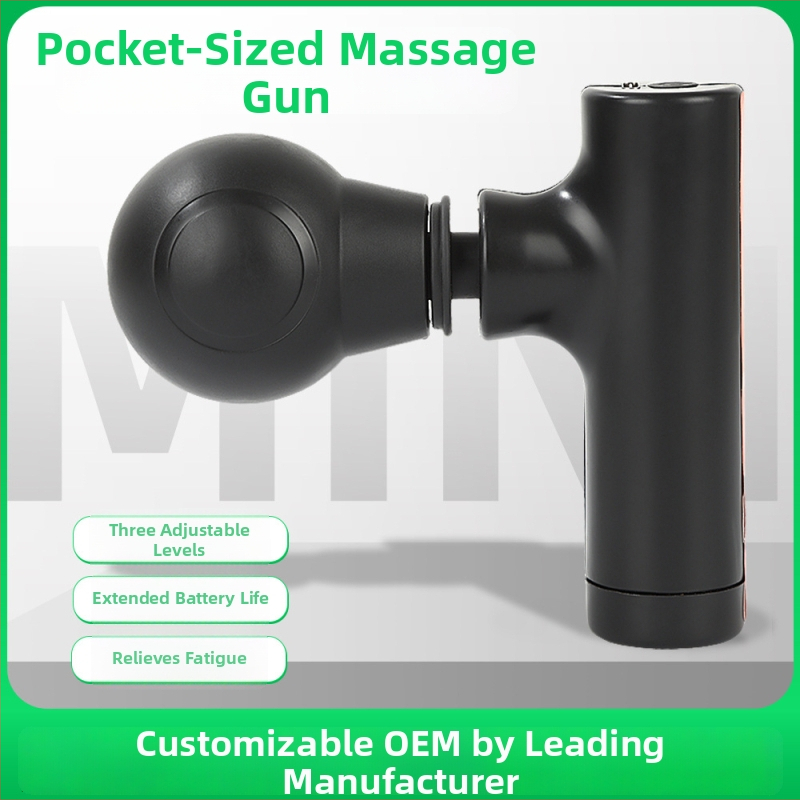 Mini prenosná masážna pištoľ s bezkartáčovým motorom, 4 rýchlosti, 1 nadstavca, výdrž batérie 1–3 h, hluk do 36 dB