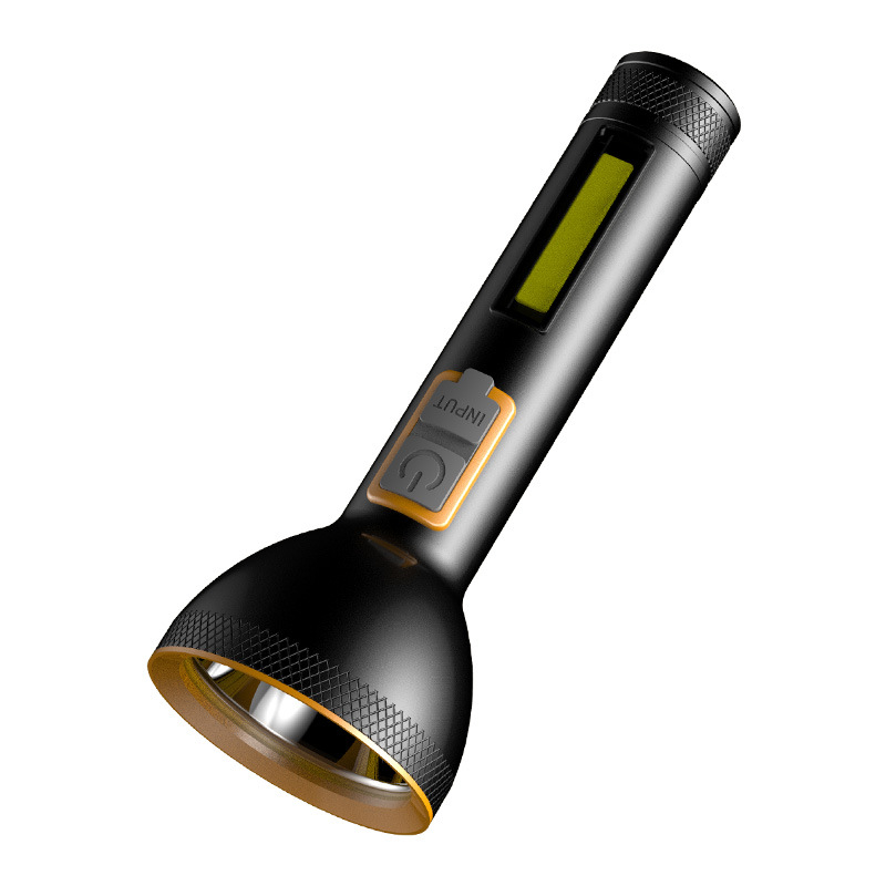 Ručná baterka s hliníkovým zliatinovým puzdrom, vstavaná nabíjateľná batéria, COB bočné svetlo, 5W, 200 lm