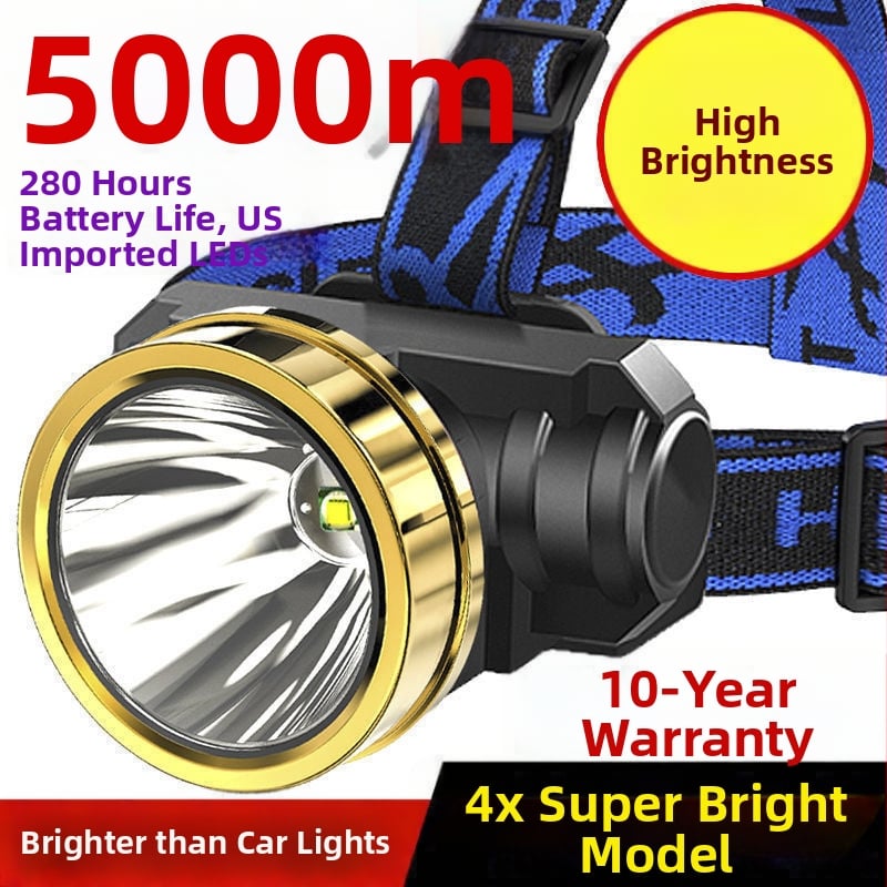 Φορτιζόμενος φακός κεφαλής εξωτερική χρήση, μακρινή εμβέλεια, υπερλαμπρός, φοριέται στο κεφάλι