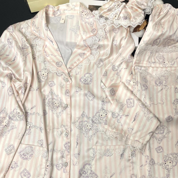 Ice Silk set pidžama, sladak stil, tan materijal (101-120 g/m²), ovratnik Turn-down, dugi rukavi