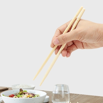 Jednorazové paličky na jedlo so lyžičkou na polievku – bambusový set s potravinovou kvalitou, štvorčlenný set, vhodný do mikrovlnky