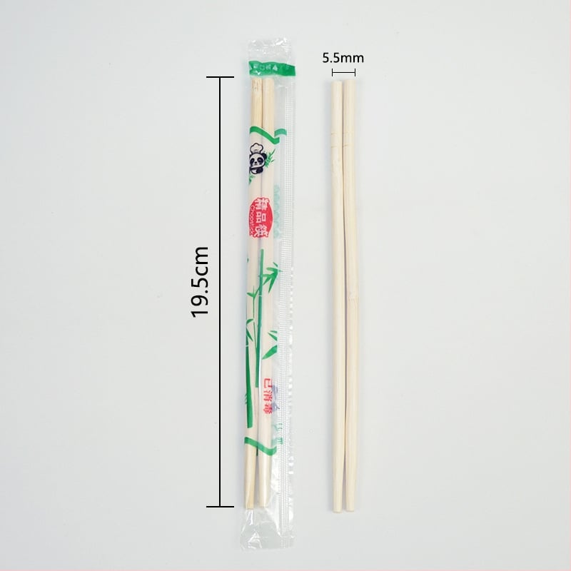 Jednorazové paličky na jedlo so lyžičkou na polievku – bambusový set s potravinovou kvalitou, štvorčlenný set, vhodný do mikrovlnky