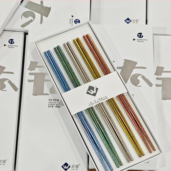 Titánové paličky, 2-5 párov, zrkadlovo leštené, svetlý luxusný štýl, Cloud Dew značka