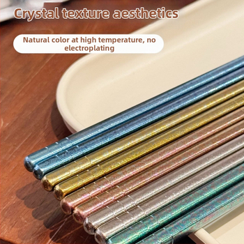 Titánové paličky, 2-5 párov, zrkadlovo leštené, svetlý luxusný štýl, Cloud Dew značka