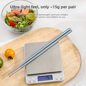 Titánové paličky, 2-5 párov, zrkadlovo leštené, svetlý luxusný štýl, Cloud Dew značka