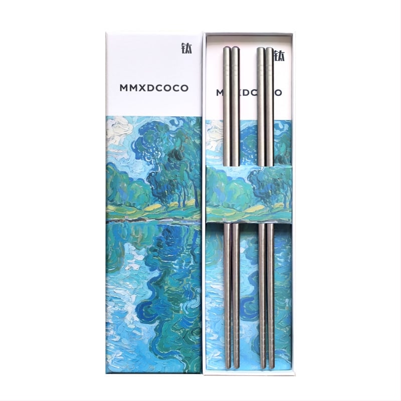 Titánové paličky, 2-5 párov, zrkadlovo leštené, svetlý luxusný štýl, Cloud Dew značka