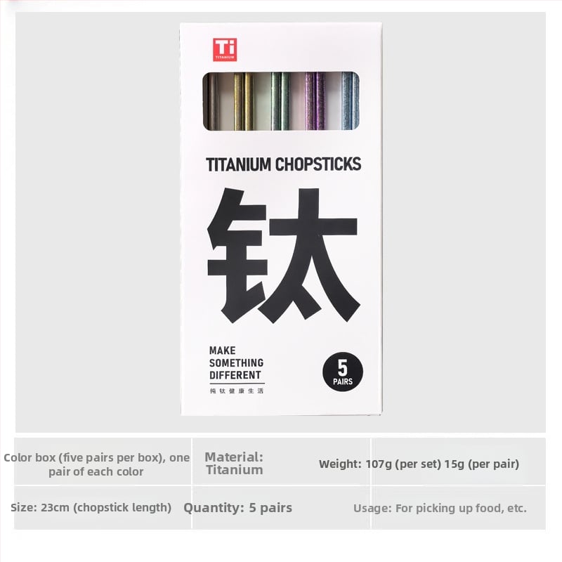 Titánové paličky, 2-5 párov, zrkadlovo leštené, svetlý luxusný štýl, Cloud Dew značka