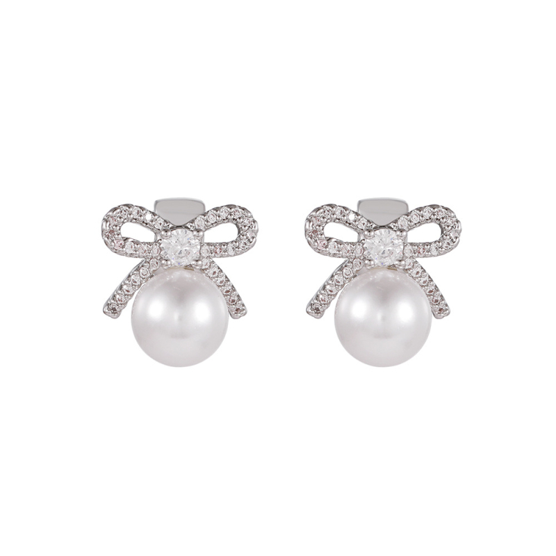 Ušné doplnky – meď pozlátená, elektroplátovanie, motív motýľa perla, model HYN202529