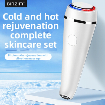 Prenosný prístroj na krásu s režimami teplo a chlad a LED svetelnou terapiou pre masáž tváre a očí, s vstavanou batériou 800–1000 mAh