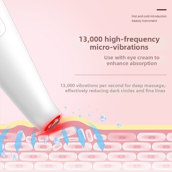 Prenosný prístroj na krásu s režimami teplo a chlad a LED svetelnou terapiou pre masáž tváre a očí, s vstavanou batériou 800–1000 mAh