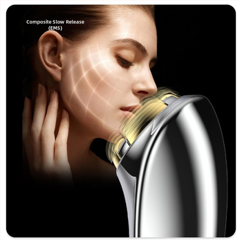 BINZIM Prenosné zariadenie na pleť s EMS mikroprúdom, farebným svetlom a čistením, pre domáce použitie, vstavaná batéria 1200–2000 mAh