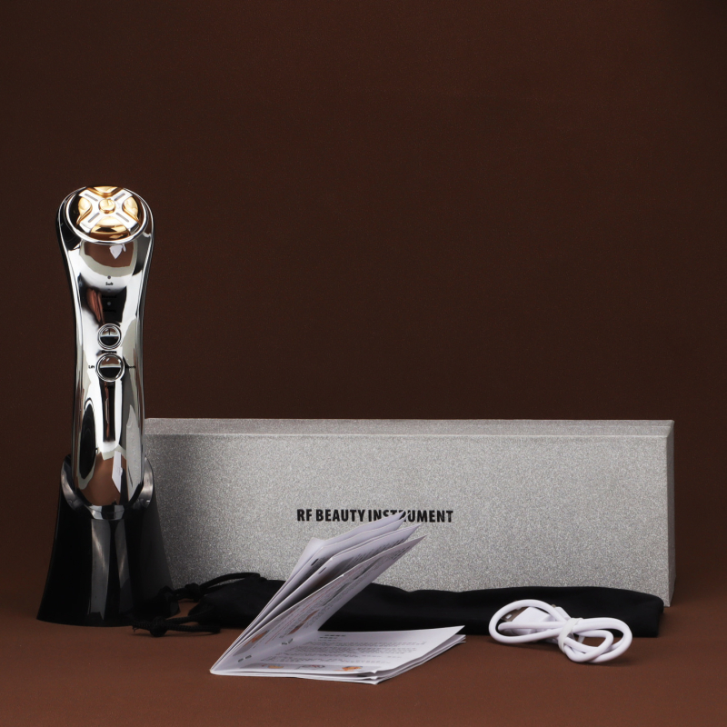 BINZIM Prenosné zariadenie na pleť s EMS mikroprúdom, farebným svetlom a čistením, pre domáce použitie, vstavaná batéria 1200–2000 mAh