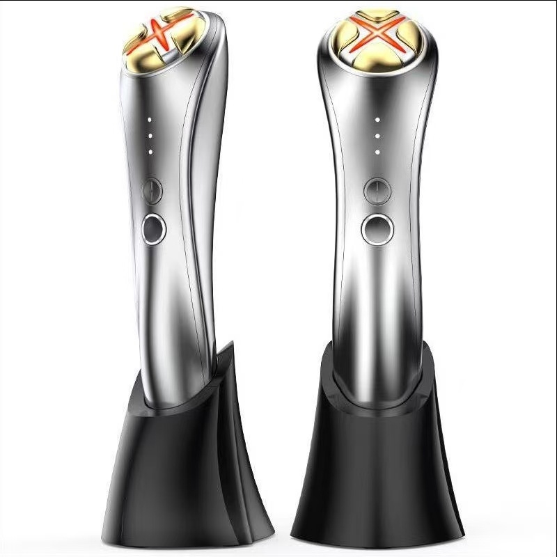 BINZIM Prenosné zariadenie na pleť s EMS mikroprúdom, farebným svetlom a čistením, pre domáce použitie, vstavaná batéria 1200–2000 mAh